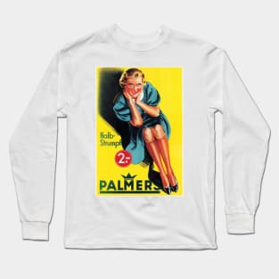 Palmers Stocking Hosiery German Art Deco Retro Poster Advertising 1930s Long Sleeve T-Shirt